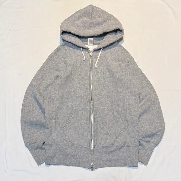 [BUNJANG] Beams Norwich Reverse Weave USA Two-Way Zip-Up Hoodie Grey / 빔즈 노리치 리버스위브 USA 투웨이 후드집업 그레이