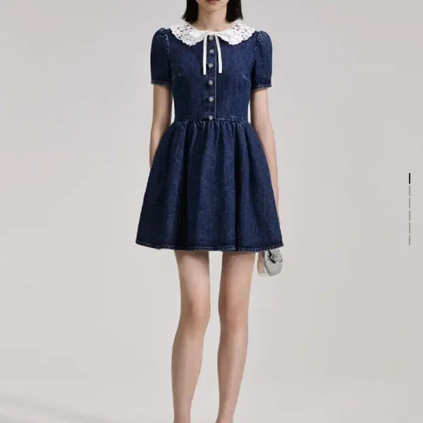 [BUNJANG] Self-Portrait Denim Mini Dress UK10/US6 / (새상품) 셀프포트레이트 데님 미니 드레스 uk10/us6 (다현 원피스)