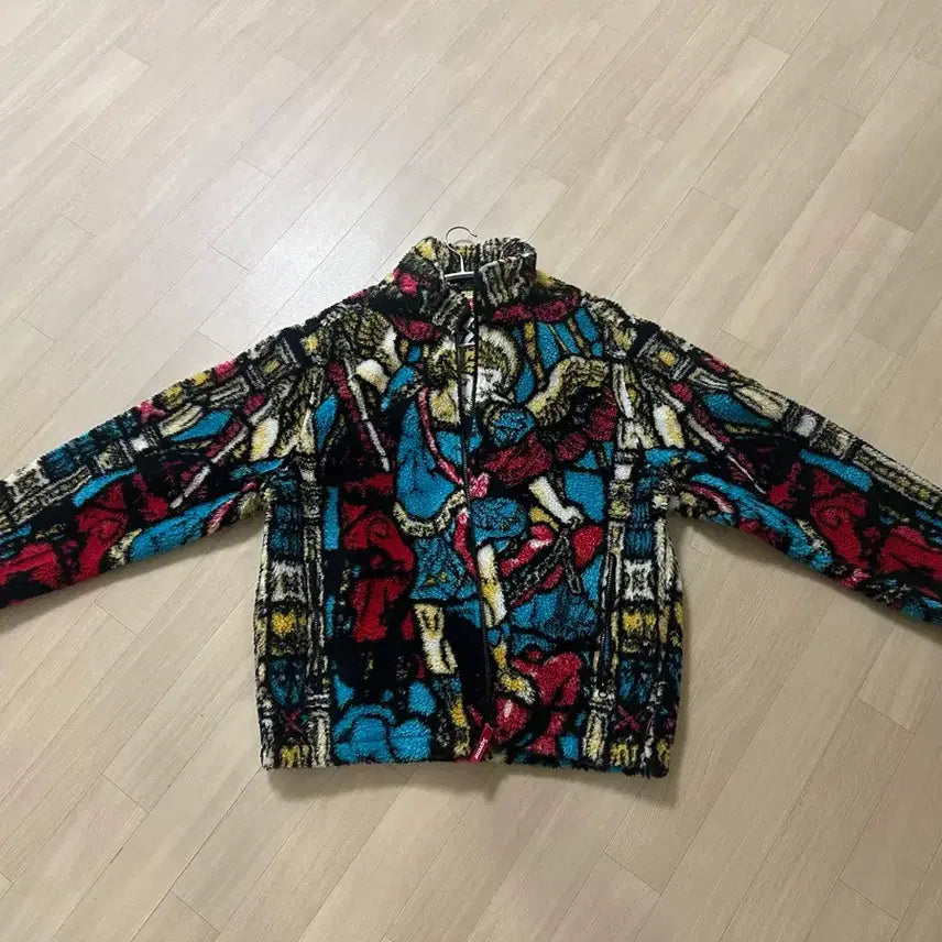 [BUNJANG] Supreme Saint Michael Fleece Jacket White / [L] 슈프림 세인트 미카엘 플리스 자켓 화이트