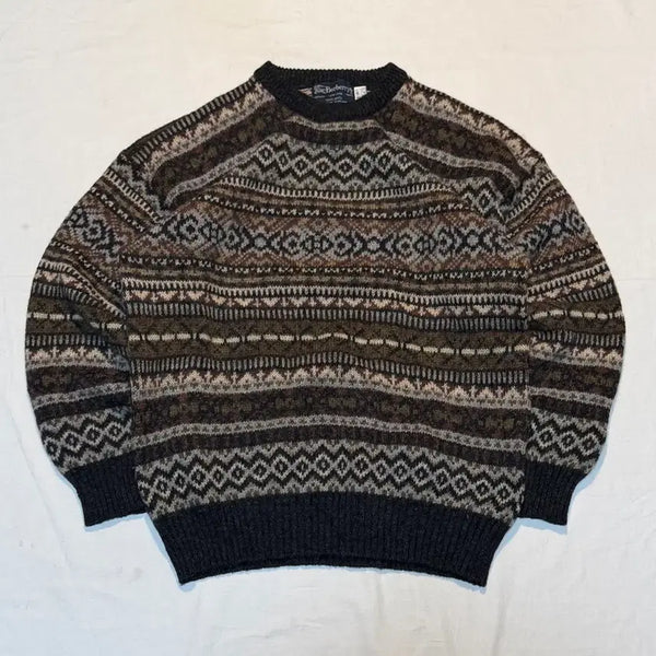 [BUNJANG] Burberry 90s Archive Fair Isle Wool Knit Sweater / 90s 버버리 아카이브 스코틀랜드 페어아일 울 니트
