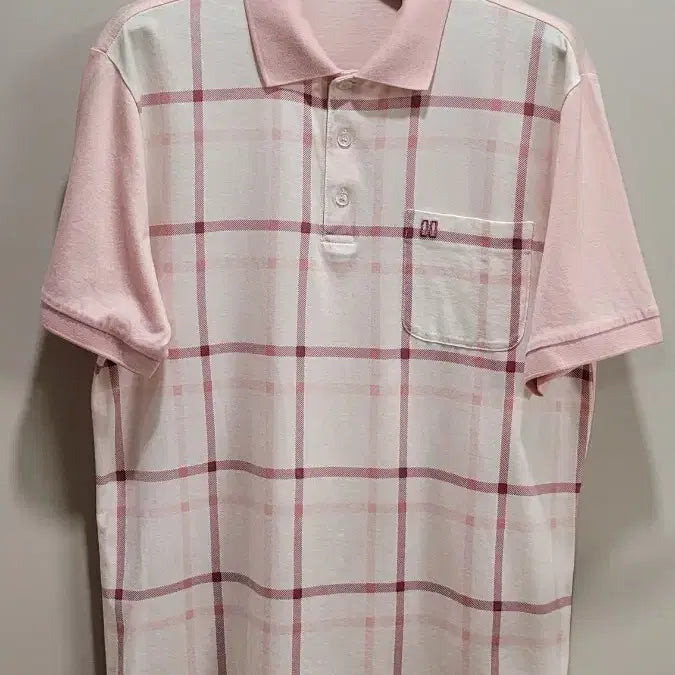 [BUNJANG] Daks Men's Pink Check Pattern Short-Sleeve T-Shirt / 닥스 남성 티셔츠