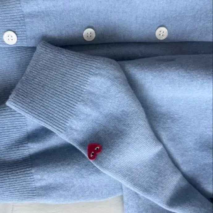 [BUNJANG] Comme des Garçons PLAY Blue Cardigan XS / 꼼데가르송 PLAY 블루 가디건 XS