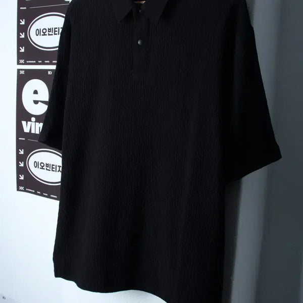[BUNJANG] Mind Bridge Short Sleeve Collar T-shirt Plain Lightweight Black (L-XL) / (L-XL) 마인드브릿지 반팔 카라 티셔츠 무지 경량 블랙-H35309
