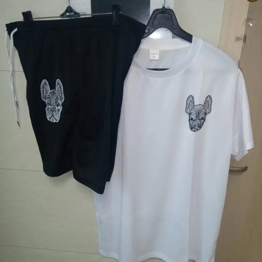 [BUNJANG] French Bulldog Print Short Sleeve Set XL / 프렌치불독 반팔 세트 XL 새상품