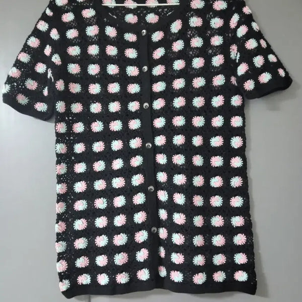 [BUNJANG] Crochet Knit Cardigan / 크로쉐  손뜨개 가디건
