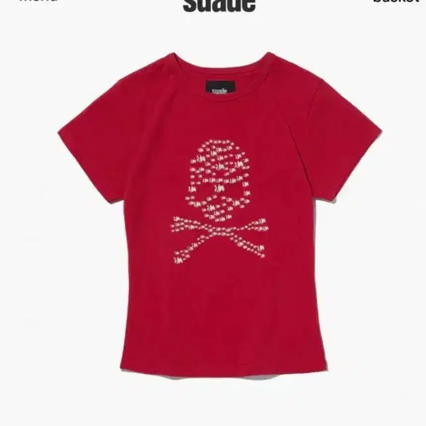 [BUNJANG] SUADE Albino Skull Crop Tee Red / 스웨이드 suade  ALBINO SKULL CROP TEE [RED]