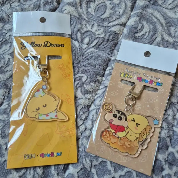 [BUNJANG] Dreaming Alien X Jjanggu Collaboration Acrylic Keyring Set (2 Types) / 꿈돌이X짱구 콜라보아크릴 키링 2종 세트