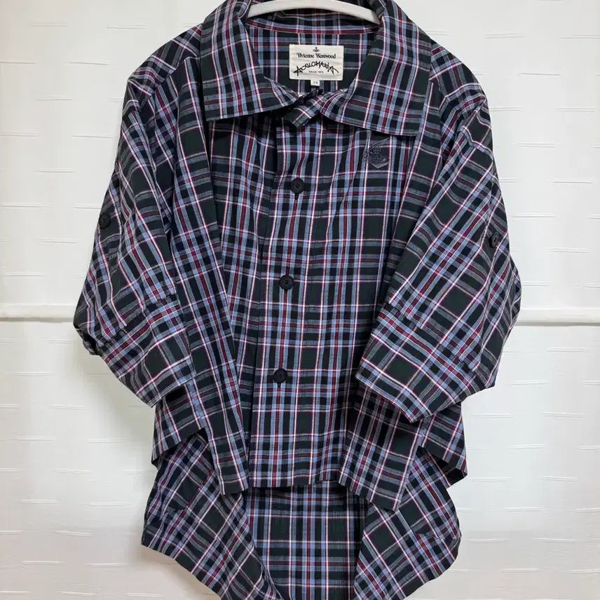 [BUNJANG] Vivienne Westwood Anglomania Asymmetrical Check Shirt / 비비안웨스트우드 앵글로매니아 언발란스 체크셔츠 38(M)