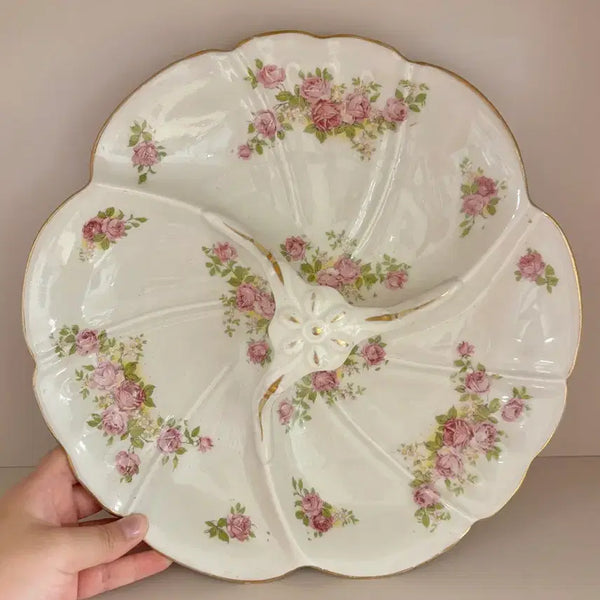 [BUNJANG] Antique Rose 3-Tier Serving Platter / 앤틱 로즈 3절 접시