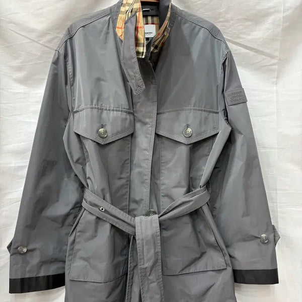 [BUNJANG] Burberry Check Grey Trench Coat Size 36/55 / 정품) 버버리 체크 그레이 트렌치 코트 36/55사이즈