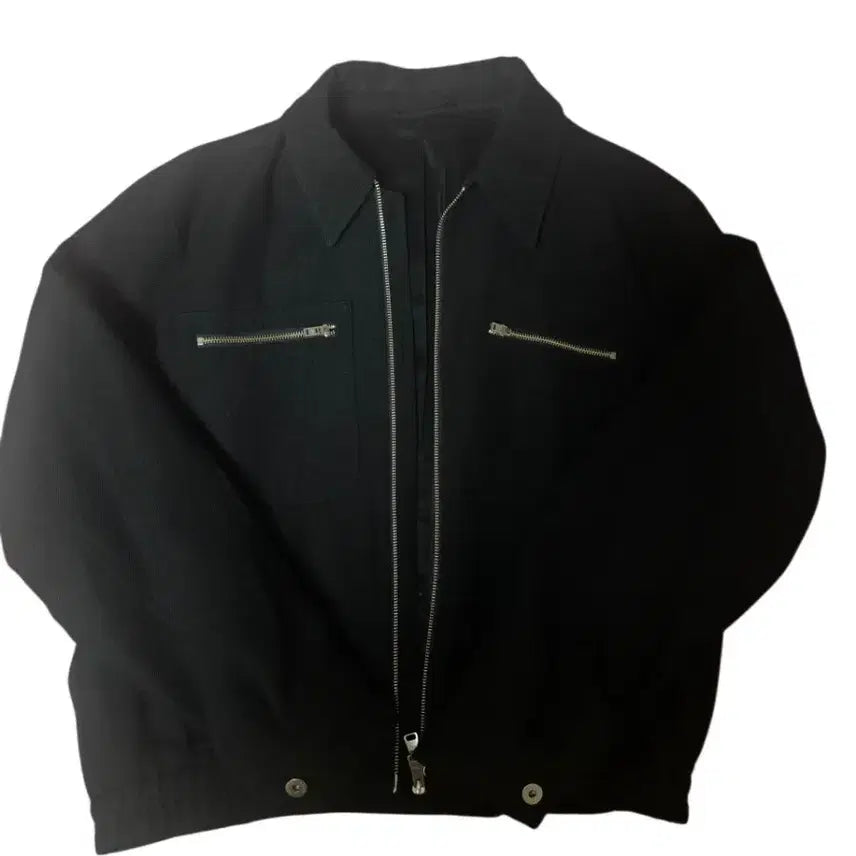 [BUNJANG] coor Wool Linen Blend Double Zip Pocket Jumper Black XL / [XL/짱구대디추천] 쿠어(coor) 울 린넨 블렌드 더블 집 포켓 점퍼 블랙