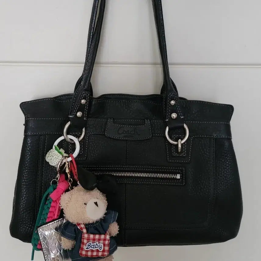 [BUNJANG] Coach Black Leather Y2K Shoulder Bag / Y2K 코치백 블랙 가죽 숄더백 코치가방