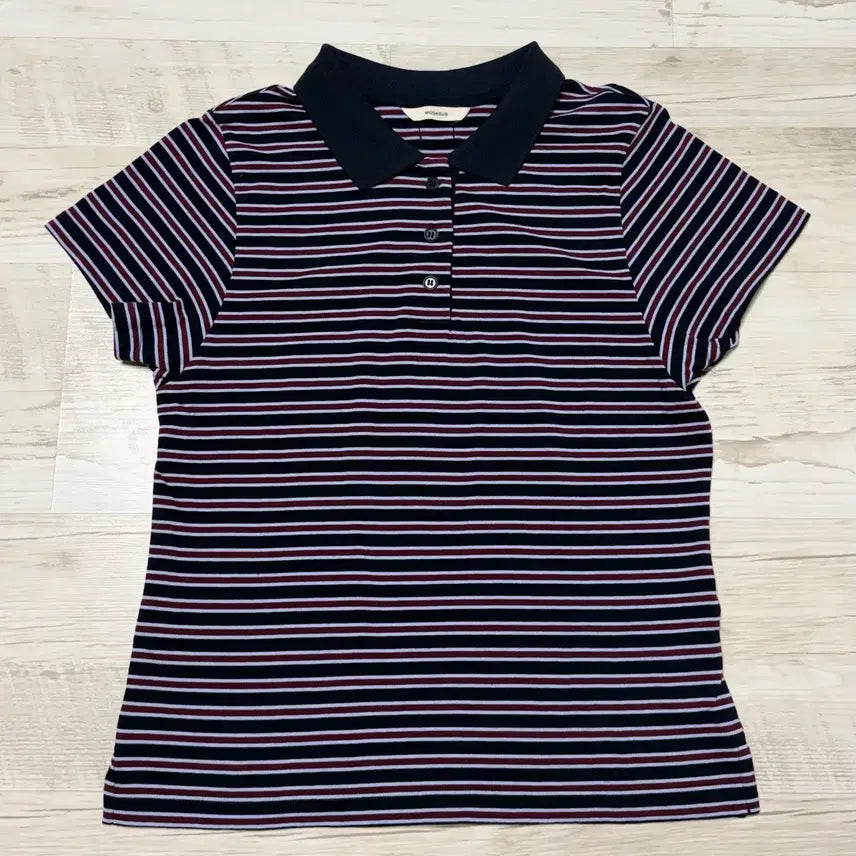 [BUNJANG] M Stripe Baby PK Collar T-Shirt / m 문선 스트라이프 베이비 pk 카라 티 셔츠