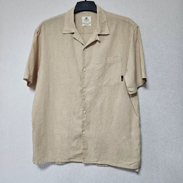 [BUNJANG] NII Linen Short Sleeve Shirt Beige XL / 니  린넨셔츠 XL 105호 오버핏