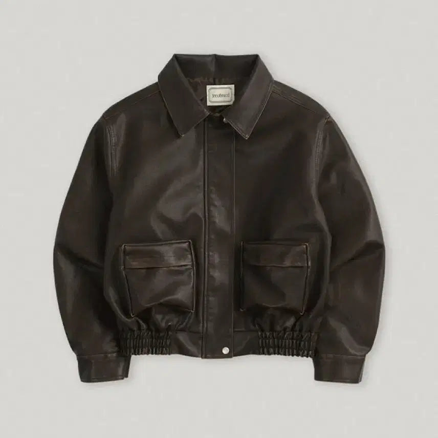 [BUNJANG] Smoothmood Brown Carpenter Leather Jacket / 스무스무드 브라운 카펜더 레더자켓 (태연착용)