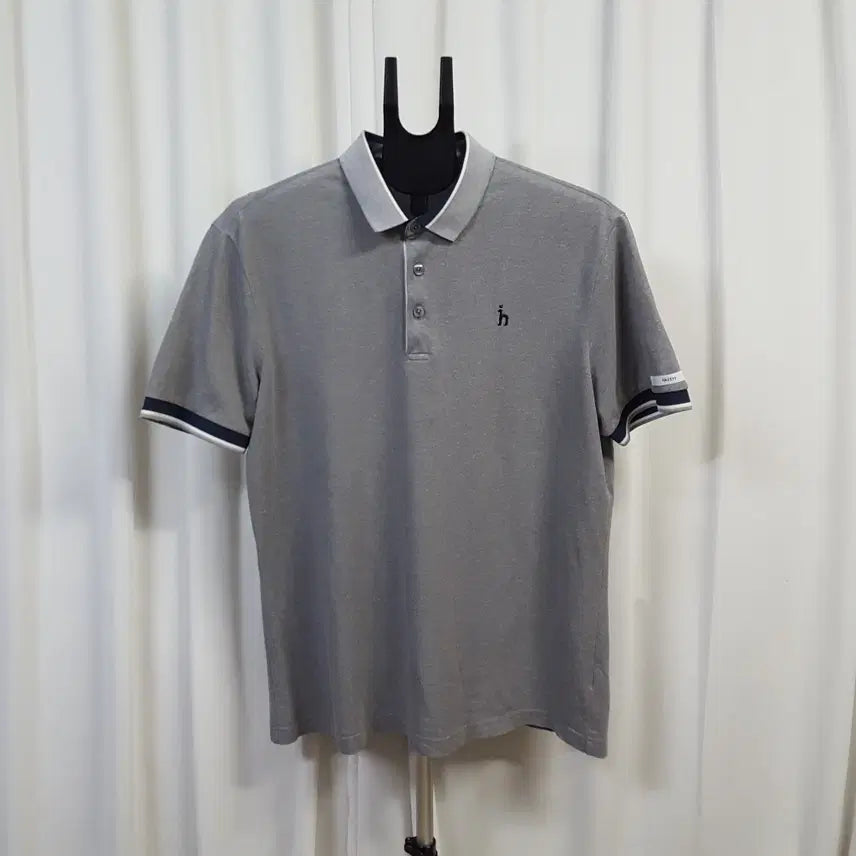 [BUNJANG] Hazzys Golf Men's Short Sleeve Polo Shirt - Grey, Size 110 / 헤지스 골프 남성 카라 반팔 티셔츠 그레이 110 오일장 0331