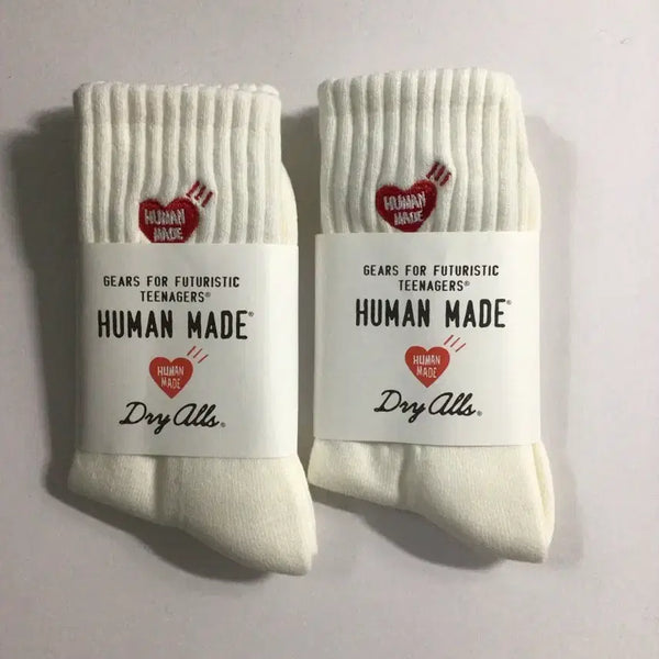[BUNJANG] Human Made Socks White 2-Pair Set / 휴먼메이드 양말 화이트 2켤레 세트