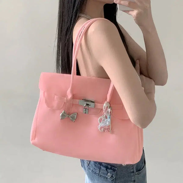 [BUNJANG] Pink Jelly Birkin Bag Matte Shoulder Soft Hot Item / 가방판매)핑크 젤리버킨백 무광 숄더 소프트 핫템