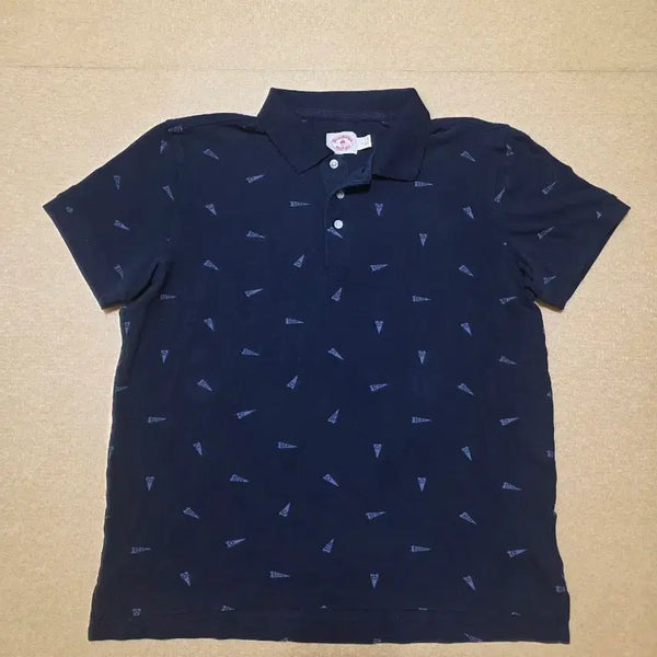 [BUNJANG] Brooks Brothers 1818 Pennant Pattern Pique Polo T-Shirt Navy L / 브룩스브라더스 깃발 패턴 카라 반팔티 피케티 L