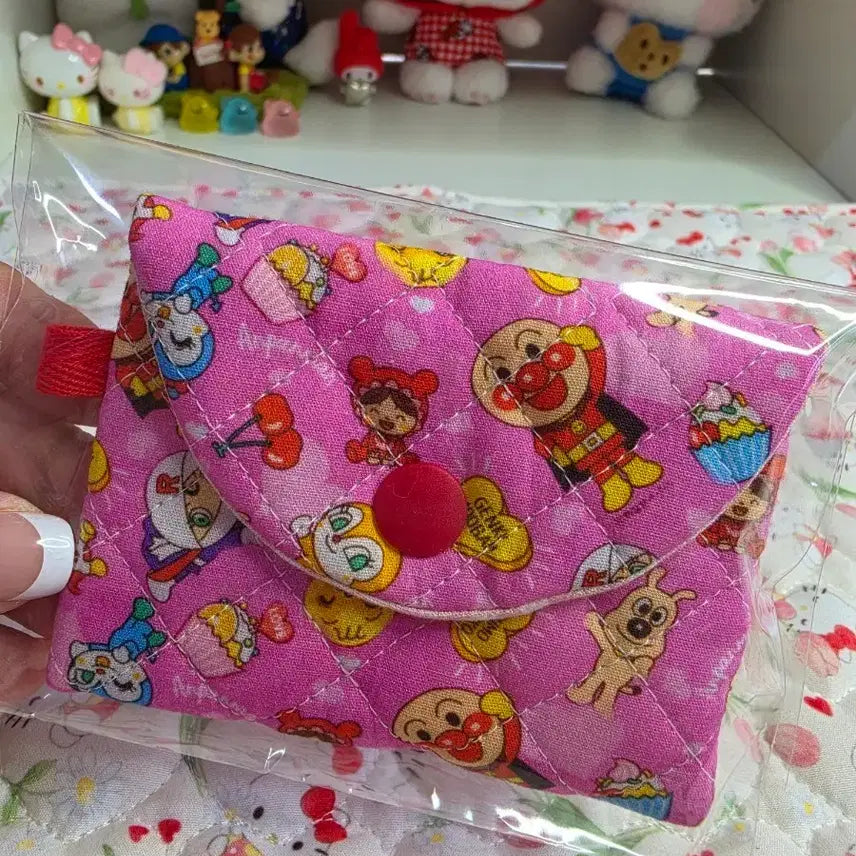 [BUNJANG] Handmade Anpanman Snap Button Card Holder / 핸드메이드 호빵맨 똑딱이 카드지갑