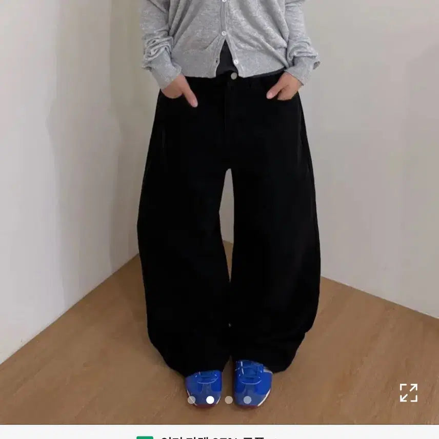 [BUNJANG] Amarmin Red Patch Long Wide Pants Black / 아마르민 레드 패치 포인트 롱 와이드 팬츠 블랙