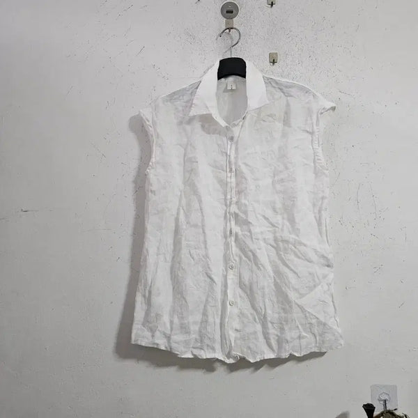 [BUNJANG] Sleeveless Shirt White / 민소매 셔츠 흰색