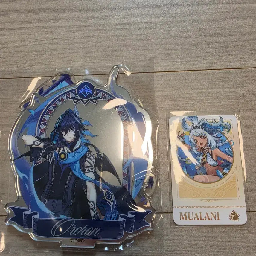 [BUNJANG] Mom's Touch Genshin Impact Alloron Acrylic Stand & Mulanli Card Bundle Set / 맘스터치 원신 올로룬 아크릴 스탠드
