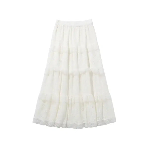 [BUNJANG] Women's Ivory Lace Banding Skirt / 여성F/ 아이보리 레이스 밴딩스커트