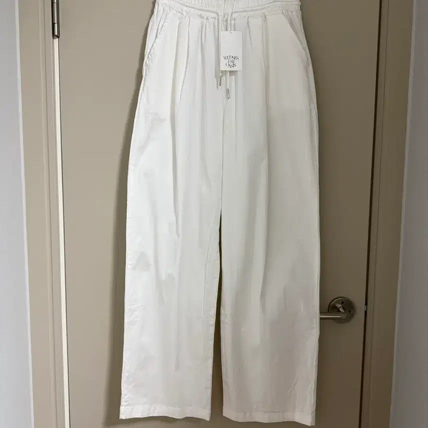 [BUNJANG] Wednesday Oasis White Cotton Banding Wide Pants / 새상품/택있음) 웬즈데이오아시스 밴딩 와이드 팬츠