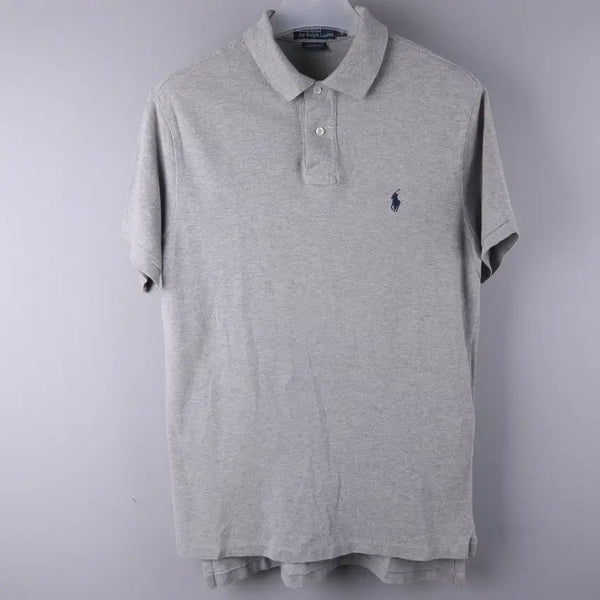 [BUNJANG] Polo Ralph Lauren Custom Fit Polo Shirt Grey (L) / 폴로 랄프로렌 커스텀핏 폴로 셔츠 반팔 카라티 그레이 (L)