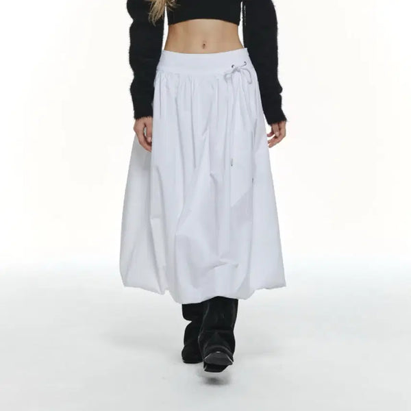[BUNJANG] 32Degrees Ribbon Balloon Skirt White S / 쓰리투에이티 리본 볼룬 스커트 화이트 S