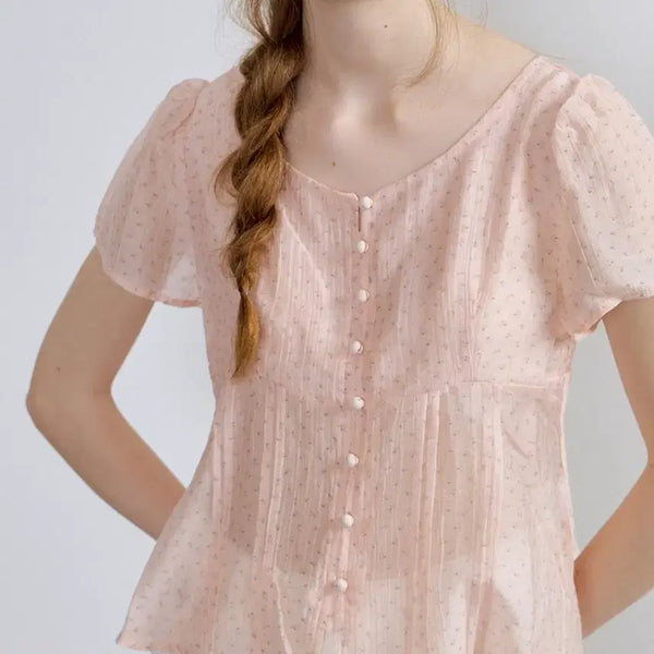 [BUNJANG] Frieba07 Floral Print Blouse Pink / 새상품)프리버07 Floral print blouse [FRSP02BL05]_Pink