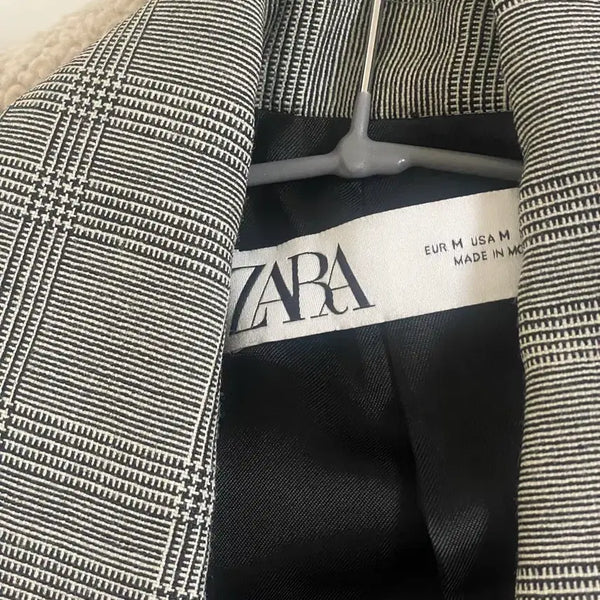 [BUNJANG] Zara Check Button Blazer / (착샷있음) 자라 체크 버튼 블레이저