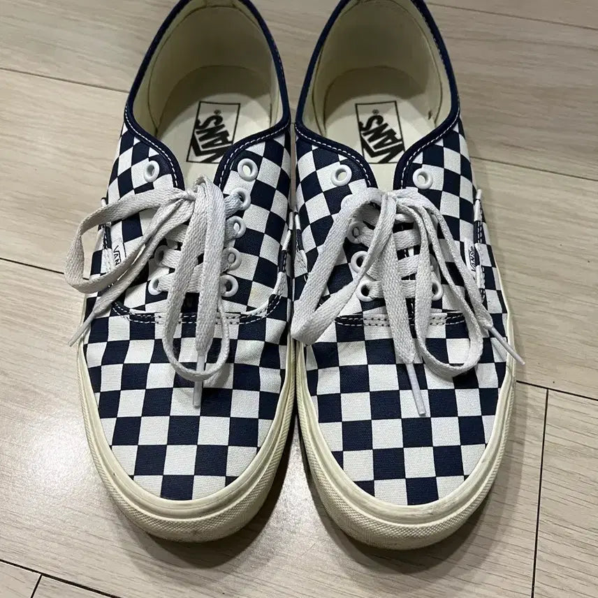 [BUNJANG] Vans Authentic Checkerboard Blue/White Shoes / 반스 어센틱 체커보드 블루/화이트 280