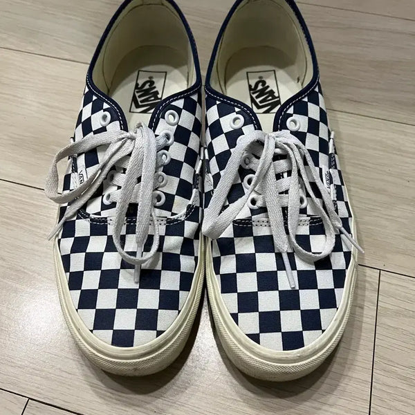 [BUNJANG] Vans Authentic Checkerboard Blue/White Shoes / 반스 어센틱 체커보드 블루/화이트 280