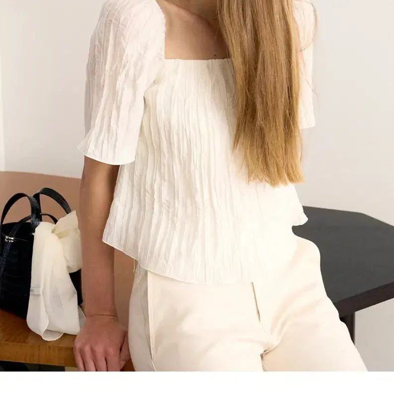 [BUNJANG] La Flola Nia Blouse Ecru / 라플라 니아 블라우스 에크루 Nia Blouse