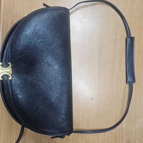 [BUNJANG] Black Leather Hobo Bag / 호보백