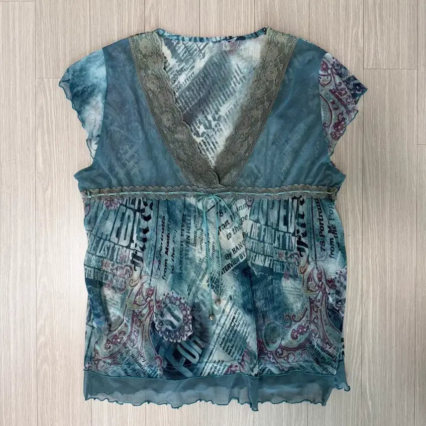 [BUNJANG] Oriental Fairy Lace Sleeveless Top / 대장 오리엔탈 페어리 레이스 슬리브리스