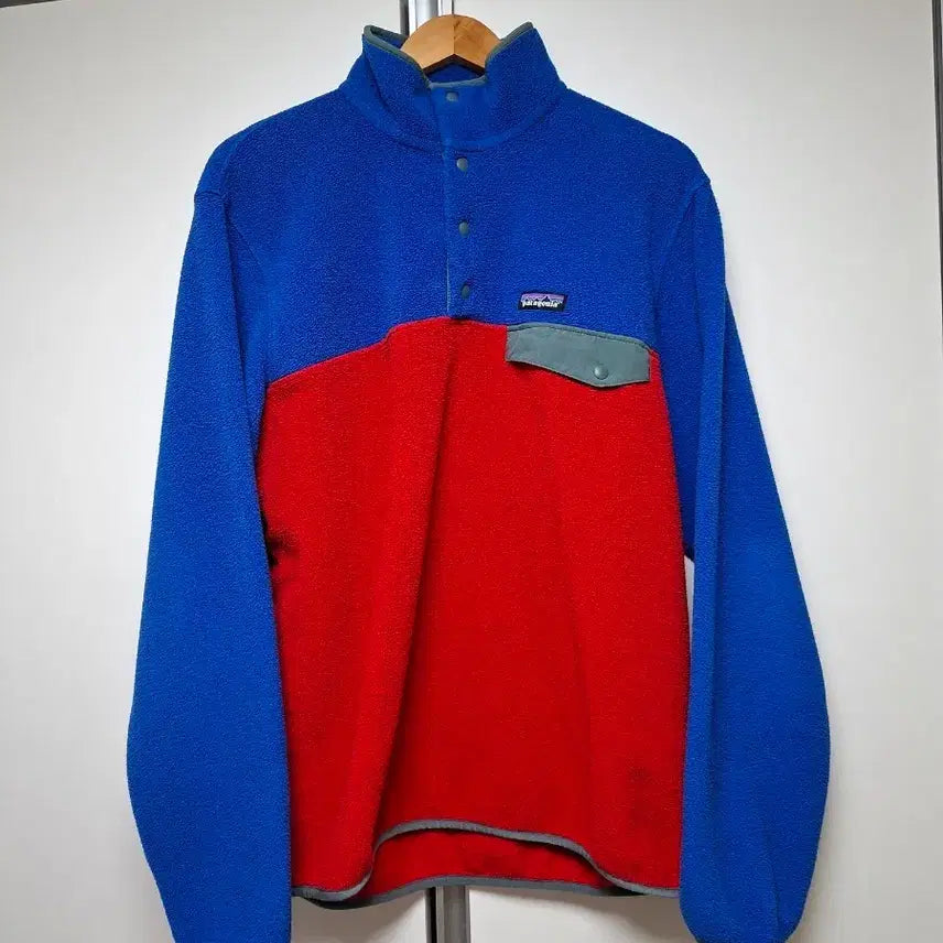 [BUNJANG] Patagonia Fleece Snap-T Pullover Men's Blue Red / 파타고니아 플리스 스냅티 남성용 블루 레드