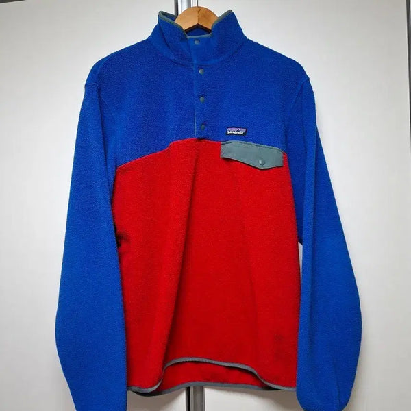 [BUNJANG] Patagonia Fleece Snap-T Pullover Men's Blue Red / 파타고니아 플리스 스냅티 남성용 블루 레드