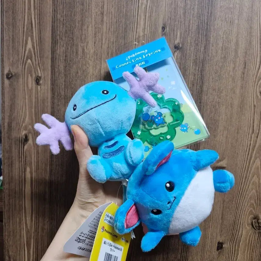 [BUNJANG] Pokemon Official Plush Keychains Bundle Set Wooper, Marill, Wooperal / 포켓몬스터 공식 인형 키링 일괄판매 우파 마릴 루리리