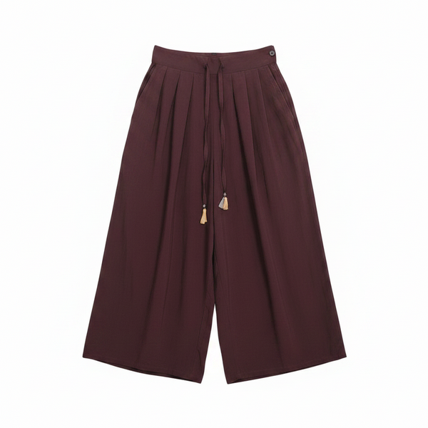 [BUNJANG] Women's Burgundy Traditional Hanbok Wide Pants (Size 66) / 여성66/ 버건디 전통한복 와이드팬츠