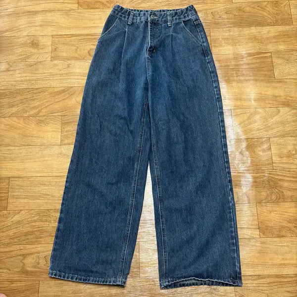 [BUNJANG] Pintuck Wide Denim Pants / 핀턱 와이드 데님팬츠