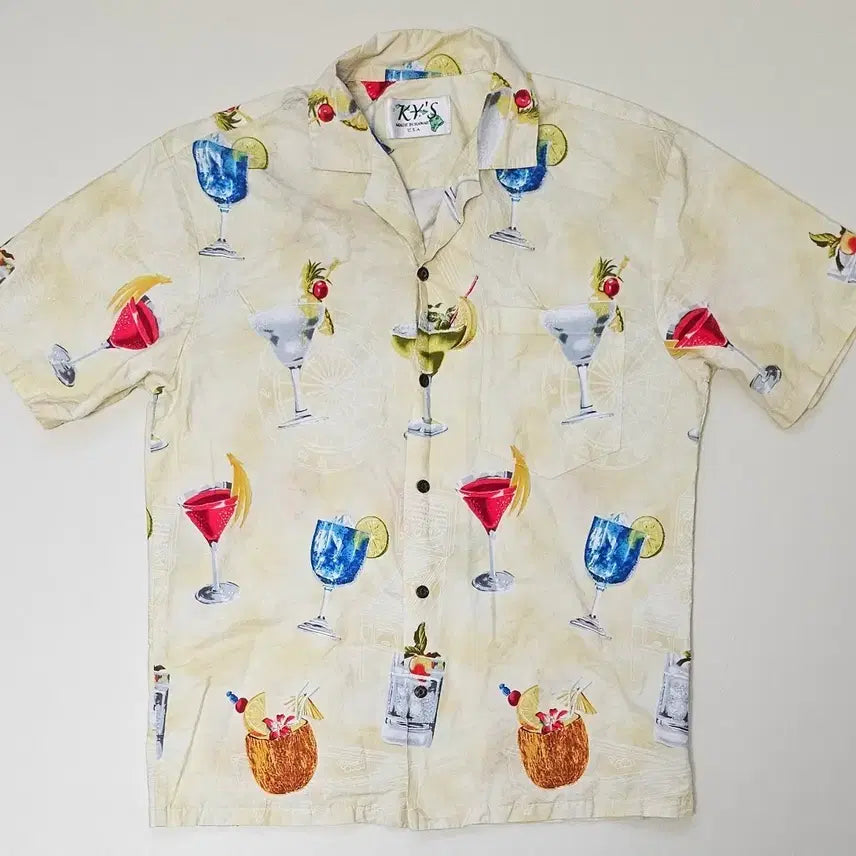 [BUNJANG] KY'S Hawaiian Cocktail Pattern Shirt / KY'S 하와이안 칵테일 패턴 셔츠