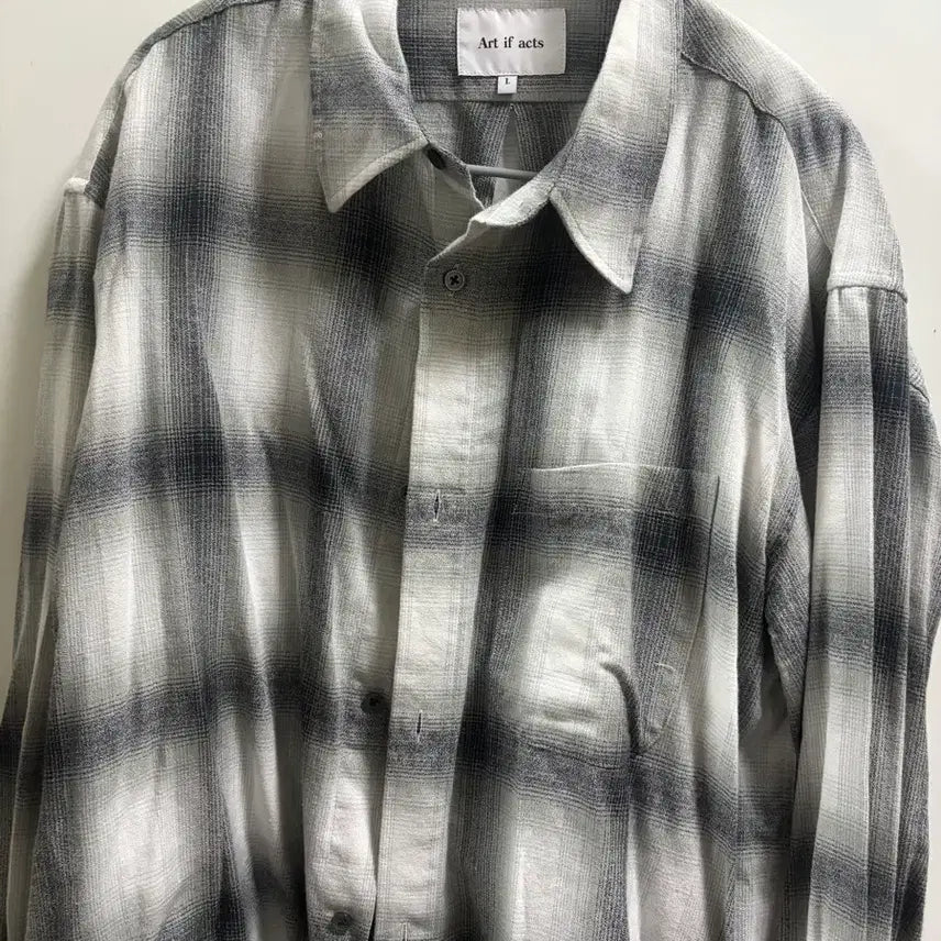 [BUNJANG] Artifects Ombre Check Shirt Black / L)아트이프액츠 옴브레 체크셔츠 블랙