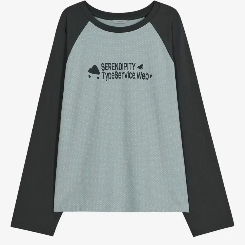 [BUNJANG] Typeservice Dotted Raglan Top Charcoal / 타입서비스 Dotted Raglan Top Charcoal