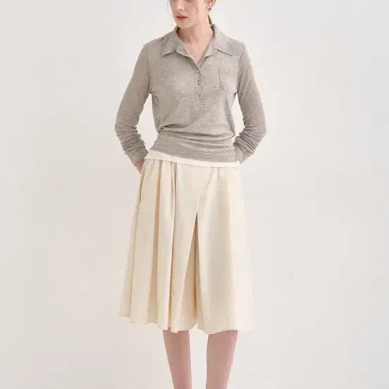 [BUNJANG] SJSJ Banding Pintuck Culottes Pants Size 66 / 한섬 SJSJ 밴딩 핀턱 퀼로트 팬츠