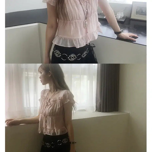 [BUNJANG] Nobiyaka Blooming Blouse Pink / 노비야카 블루밍 블라우스 핑크 새상품 blooming blouse