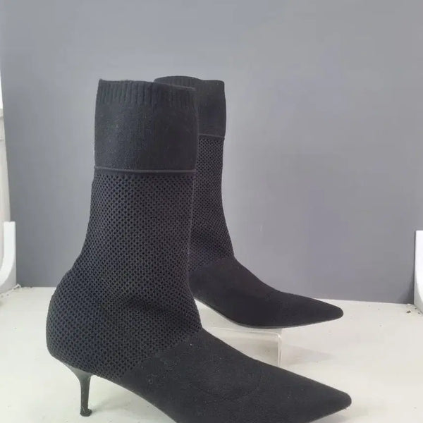 [BUNJANG] Burberry Socks High Heel Boots / 효자빈티지 41 버버리 삭스 하이 힐 부츠