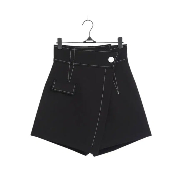 [BUNJANG] Stitch Wrap Style Short Pants (Women's S) / 여성S/ 스티치 랩스타일 숏 팬츠BK